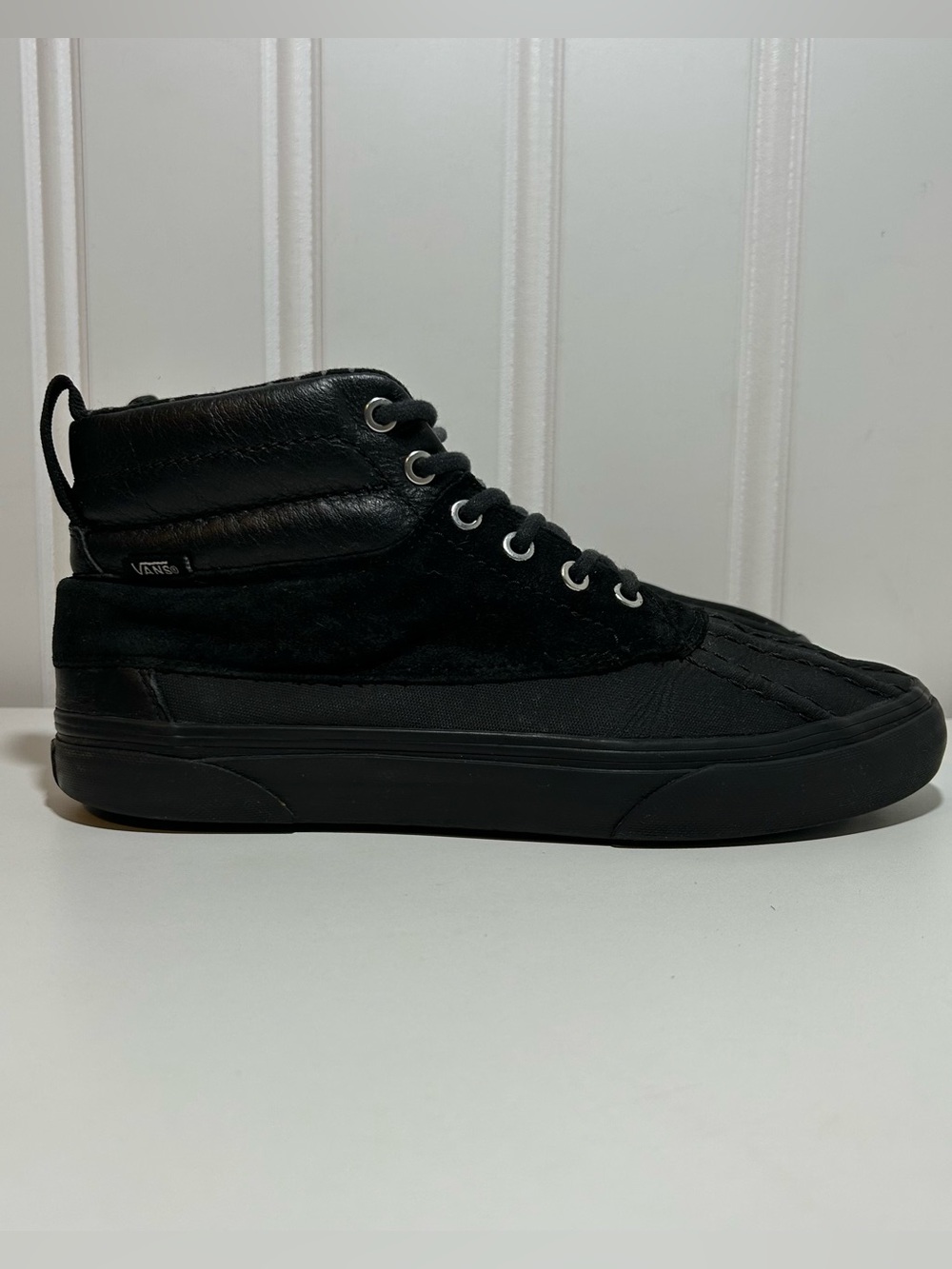Vans del pato mte scotchguard 3m sk8 hi black polka dot womens 9.5 leather suede